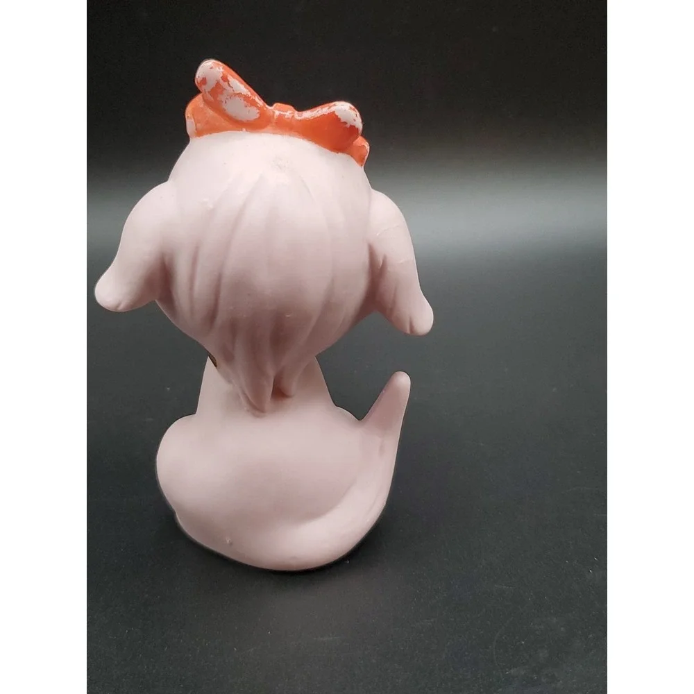 Vintage‎ Kelvin's Dog With Hair Bow Pink Figurine